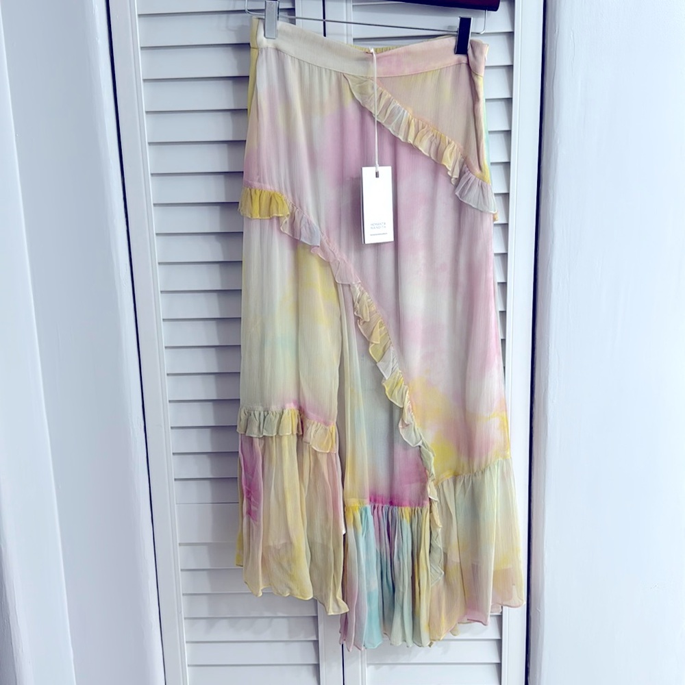 Hemant and Nandita watercolor maxi skirt